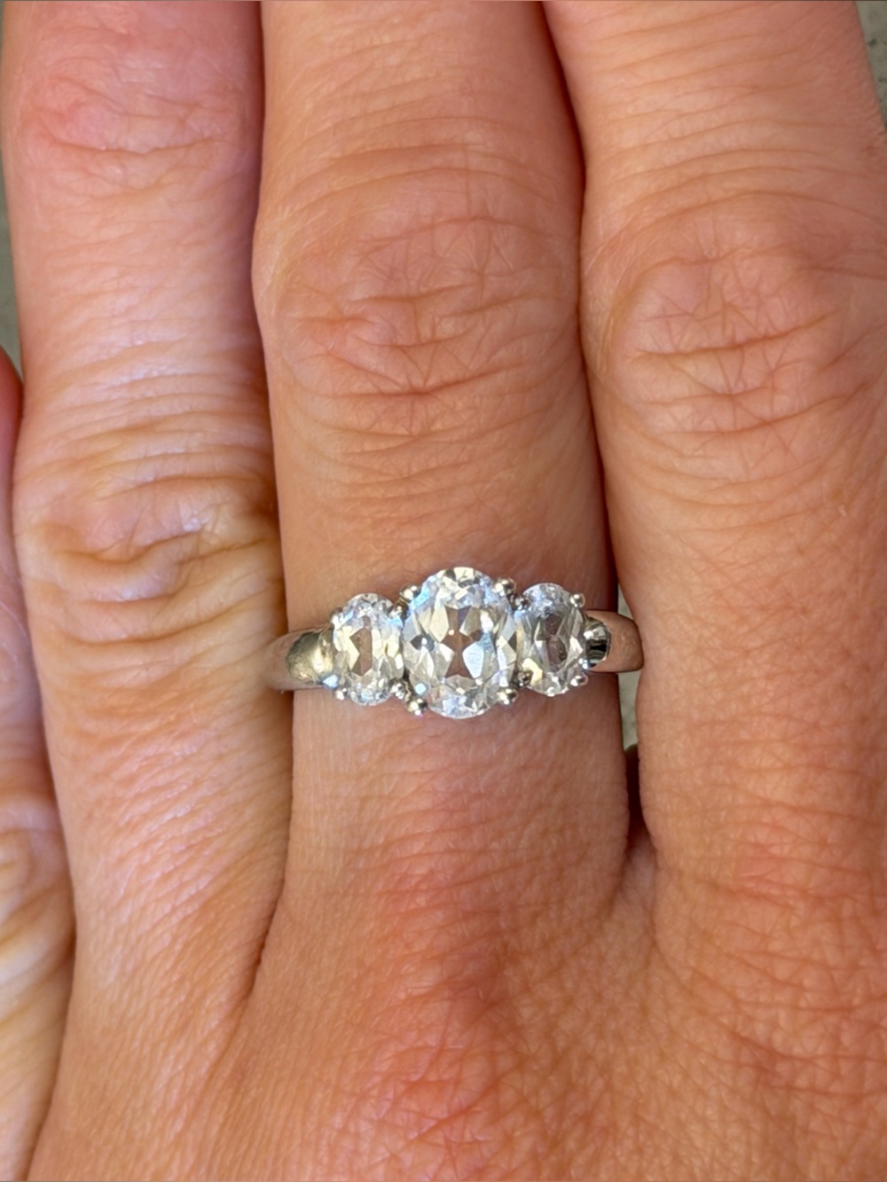 Clear Triple Stone Ring | CZ | Size 8.5